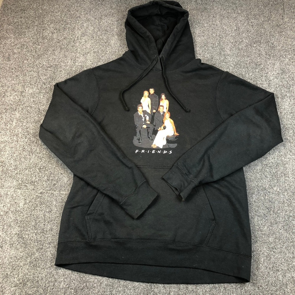 Port & Company Friends TV Show Graphic Hoodie Black Mens Medium Cast Photo Logo